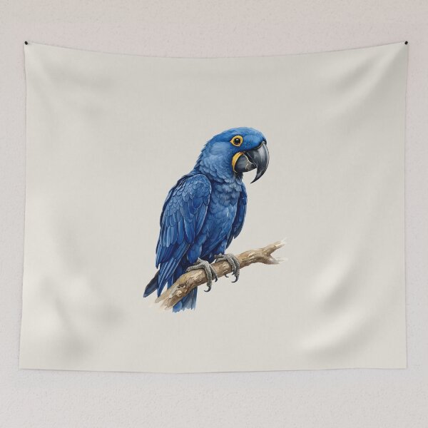 Item preview, Hyacinth Macaw Deep Blue Tropical Parrot Watercolor Art designed and sold by VibeShift Studio.