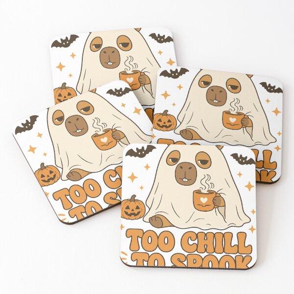 Item preview, Too Chill to Spook – Sleepy Bear Ghost Halloween Art designed and sold by urbancanvas2.