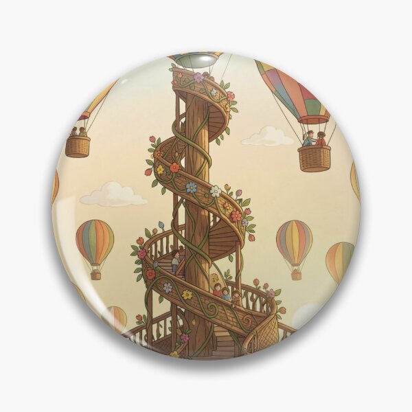 Item preview, large hot air balloon festival, naive vintage illustration designed and sold by sabellet.