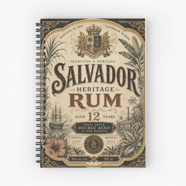 Item preview, Vintage Heritage Rum – Antique Botanical Crest Label designed and sold by Jandedan.