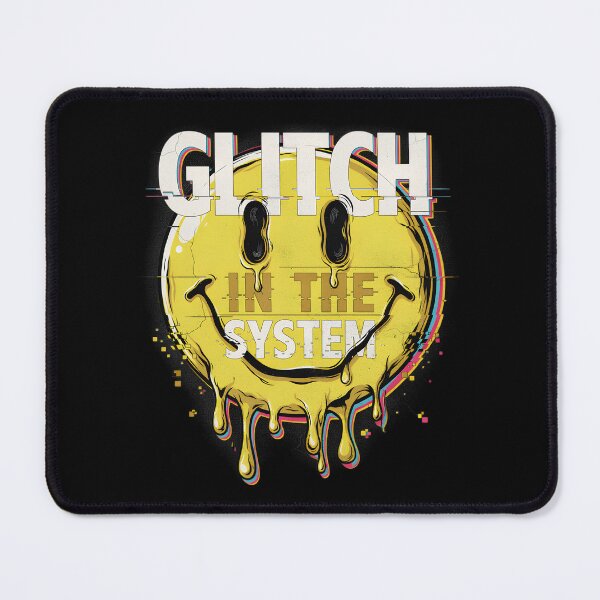 Item preview, Glitch In The System Melting Smiley Face Dripping Yellow Smile Glitch Art Distressed Grunge Design designed and sold by DarylWelsh2024.