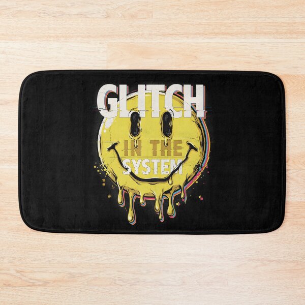 Item preview, Glitch In The System Melting Smiley Face Dripping Yellow Smile Glitch Art Distressed Grunge Design designed and sold by DarylWelsh2024.