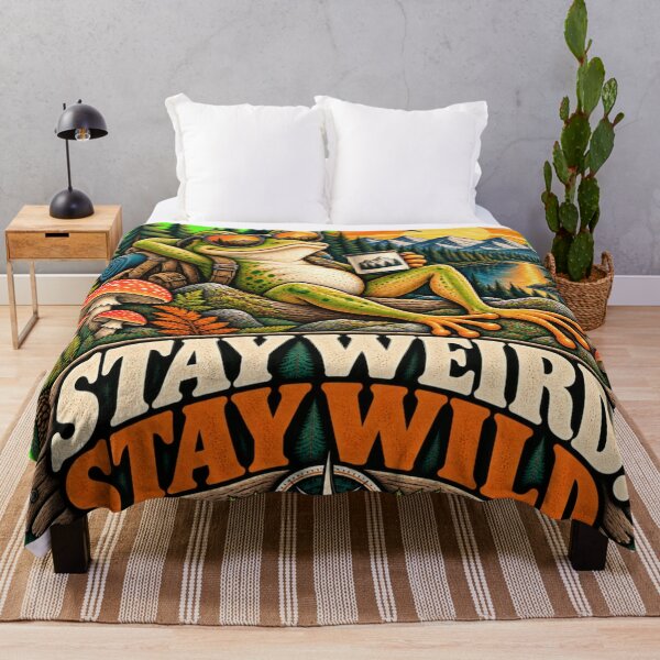 Item preview, Stay Weird Stay Wild – Funny Frog Retro Outdoor Adventure designed and sold by JanRizz.