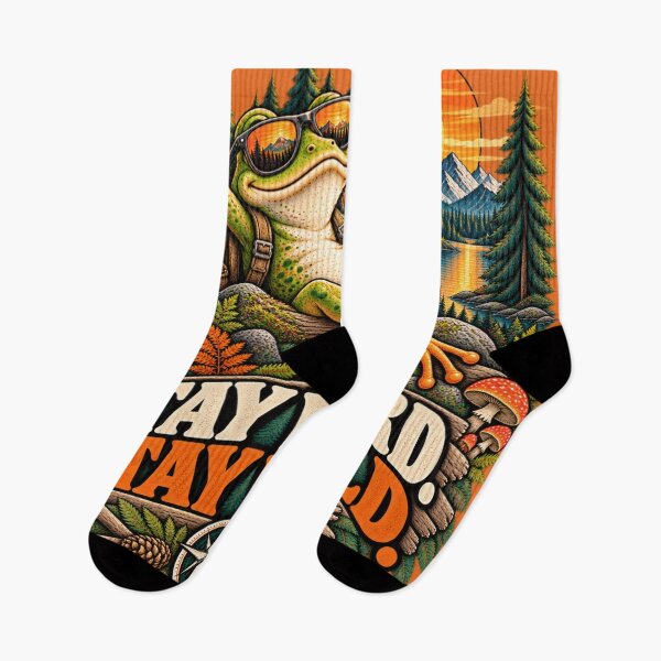 Item preview, Stay Weird Stay Wild – Funny Frog Retro Outdoor Adventure designed and sold by JanRizz.