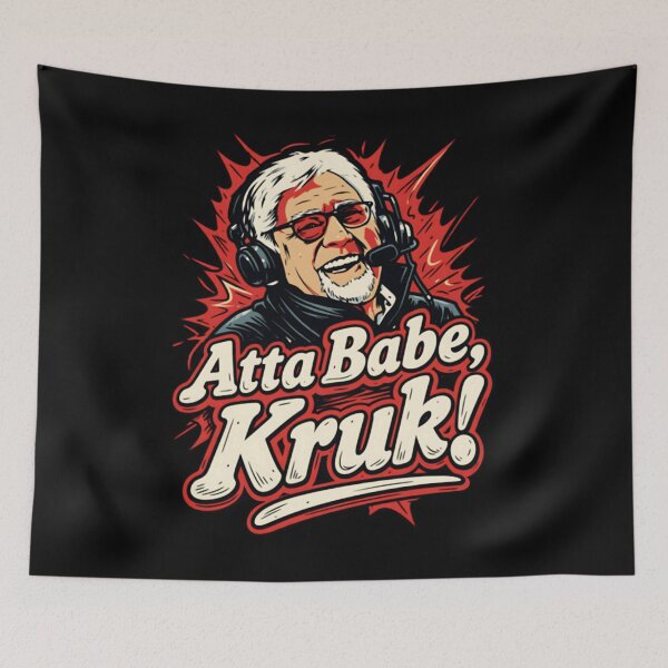Item preview, Atta Babe Kruk Vintage Retro Baseball Announcer Design designed and sold by orvnealar.