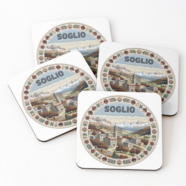 Item preview, Soglio Switzerland Bregaglia Valley Mountain Hamlet Embroidered Patch Sticker designed and sold by Imaginarium of Chaos falcon88 .