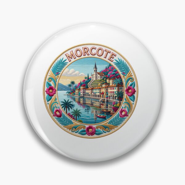 Artikelvorschau, Morcote Schweiz Tessin Luganersee Dorf gestickter Aufnäher entworfen und verkauft von Imaginarium of Chaos falcon88 .