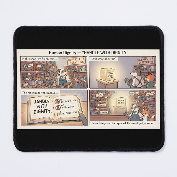 Item preview, Comic “Handle with Dignity” – Human dignity in the repair shop designed and sold by Mianku | Für das Leben.