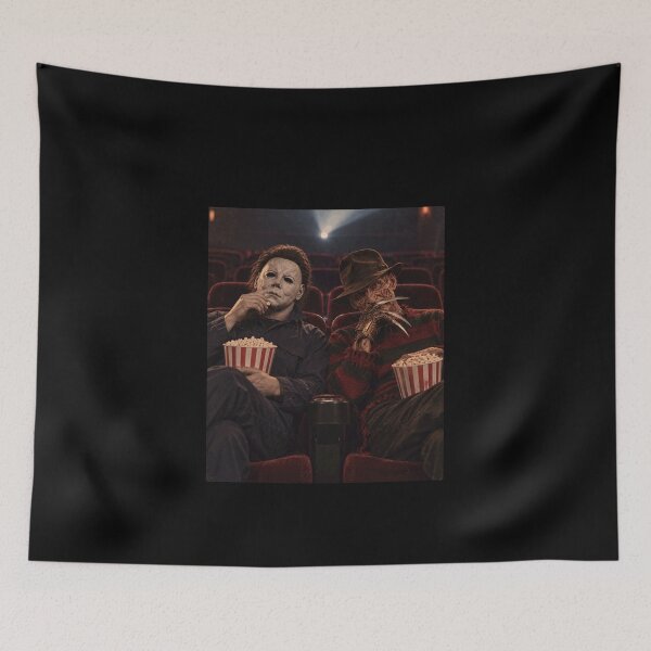 Item preview, Freddy Krueger Tshirts Freddy-Krueger And Michael-Myers Watching A Movie Horror Night designed and sold by welshverniceABC.