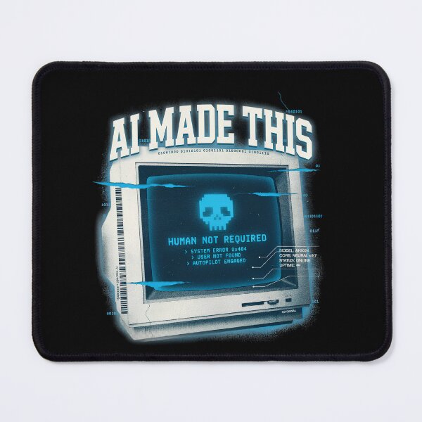 Item preview, AI Made This Human Not Required Retro Computer Monitor System Error Pixel Skull Autopilot Engaged Design designed and sold by DarylWelsh2024.