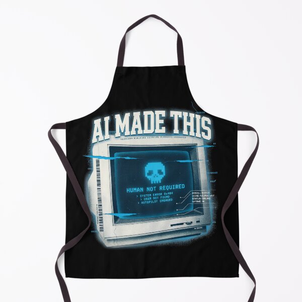 Item preview, AI Made This Human Not Required Retro Computer Monitor System Error Pixel Skull Autopilot Engaged Design designed and sold by DarylWelsh2024.