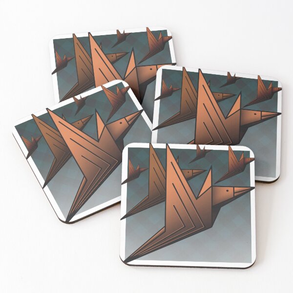 Artikelvorschau, Geometrische Origami-Vogelflugillustration entworfen und verkauft von Vil1Coyote.
