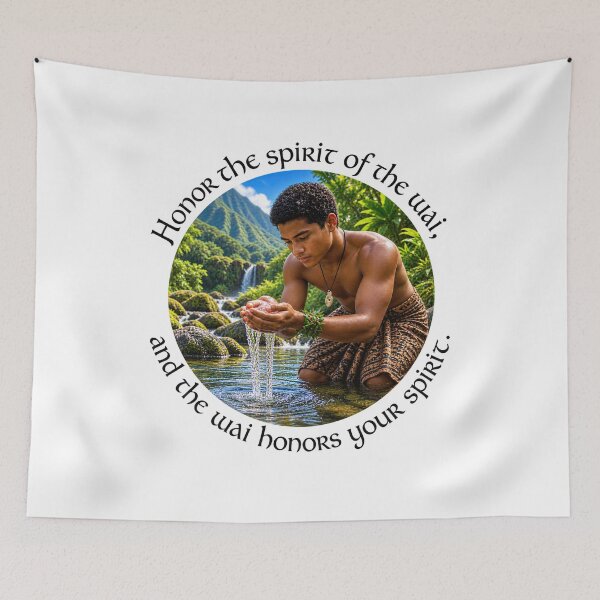 Item preview, Polynesian Conservation Proverb - Honor the spirit of the wai | Pacific Art designed and sold by ShakaLife.org.