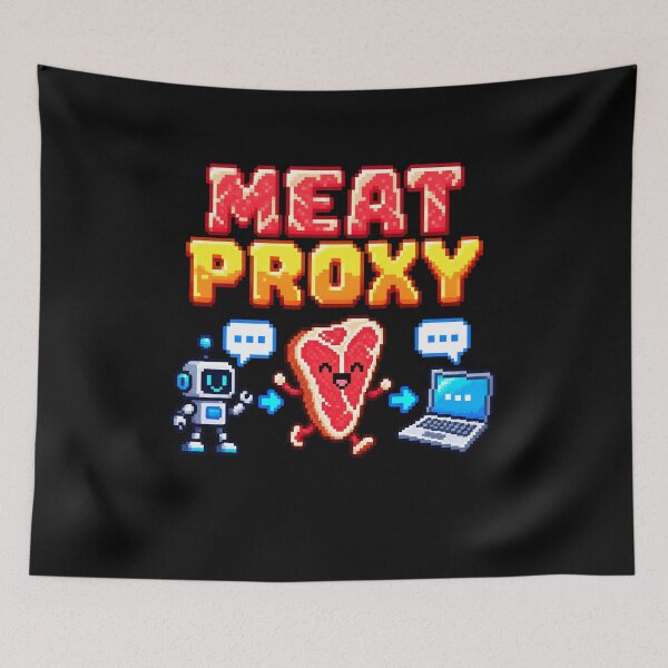 Item preview, Steak Carnivore Humor Meets AI Proxy designed and sold by elderberry.