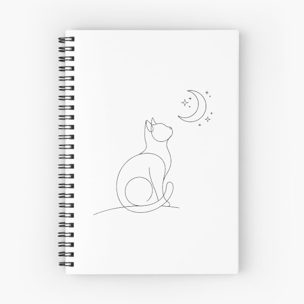 Item preview, Minimalist Line Art Cat & Moon – Elegant Modern Minimal Graphic designed and sold by Flowing Colurs.