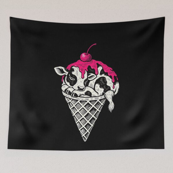 Item preview, Funny Sleeping Calf Ice Cream Cone Humor Art designed and sold by elderberry.