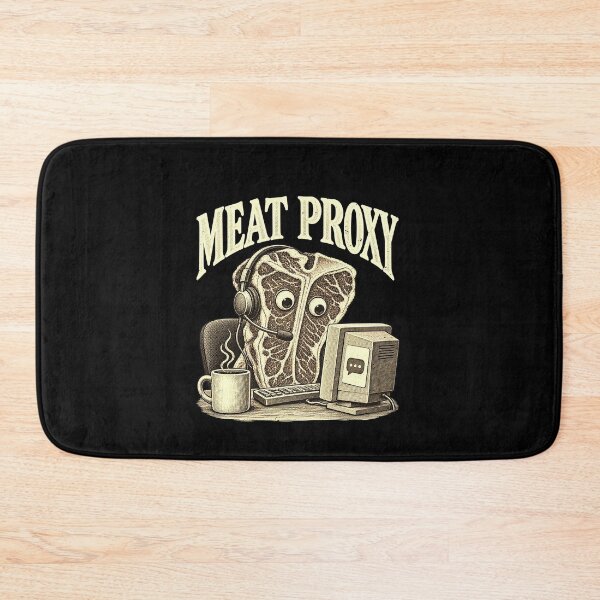 Artikelvorschau, Lustiges Fleisch-Proxy, lustiges Steak, KI-Computer-Wortspiel entworfen und verkauft von elderberry.