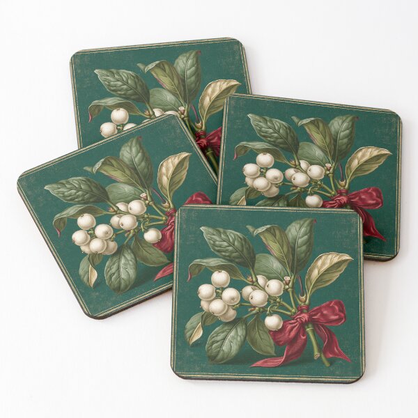 Item preview, Victorian Christmas Mistletoe with Red Ribbon designed and sold by Hoity-Toity.