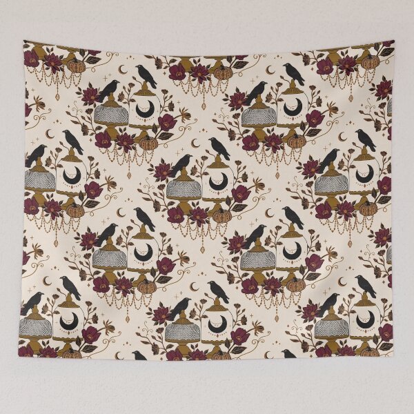 Item preview, Dark Academia Vintage Crow Pumpkin Pattern – Gothic Autumn Gift designed and sold by · GAMING SOUL ·.
