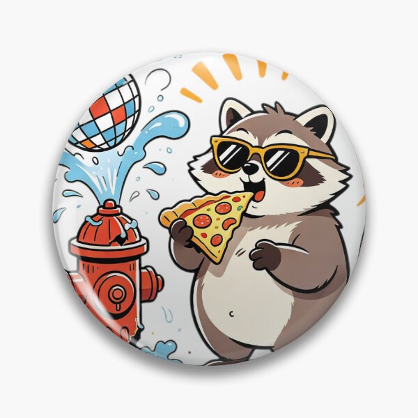 Item preview, Retro 80s Party Raccoon Eating Pizza Neon Disco Ball Art  designed and sold by HaighsTs.