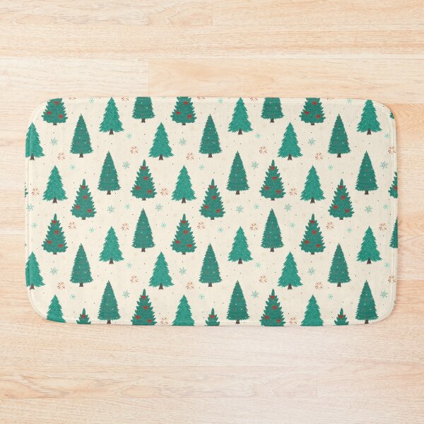Item preview,  cute decorated pine trees, snowflakes  on light background designed and sold by burbura.