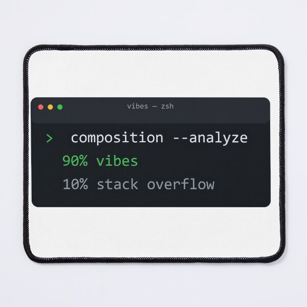 Item preview, 90 Percent Vibes Codebase Terminal Programmer Humor designed and sold by Bianca Oltean.