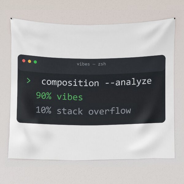 Item preview, 90 Percent Vibes Codebase Terminal Programmer Humor designed and sold by Bianca Oltean.