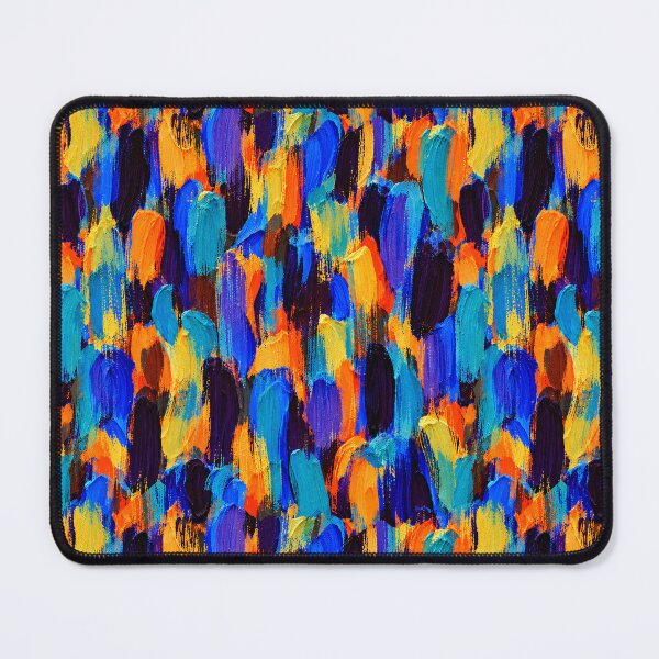 Item preview, Colorful Abstract Brushstroke Pattern – Blue Orange Painted Texture designed and sold by Bodique.