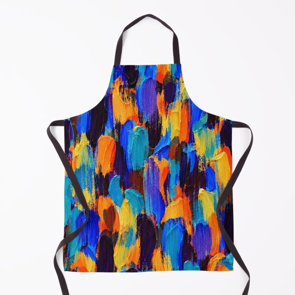 Item preview, Colorful Abstract Brushstroke Pattern – Blue Orange Painted Texture designed and sold by Bodique.
