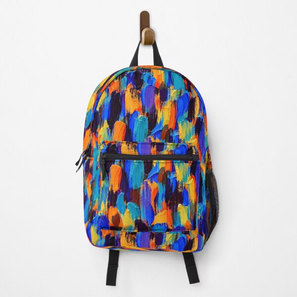Item preview, Colorful Abstract Brushstroke Pattern – Blue Orange Painted Texture designed and sold by Bodique.