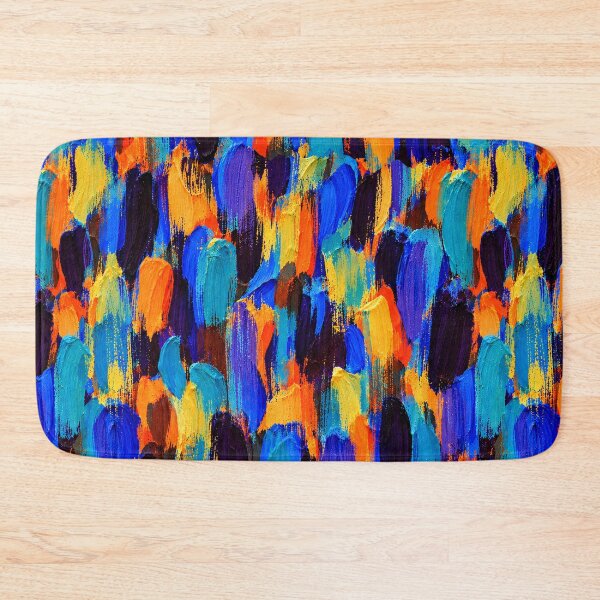 Item preview, Colorful Abstract Brushstroke Pattern – Blue Orange Painted Texture designed and sold by Bodique.