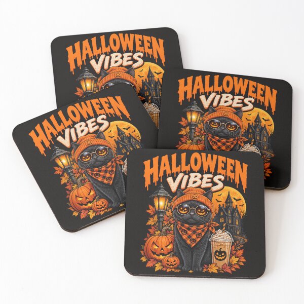 Item preview, Halloween Vibes Cool Black Cat Pumpkin Spice Latte Haunted House Autumn Cute designed and sold by Maniwarsi.