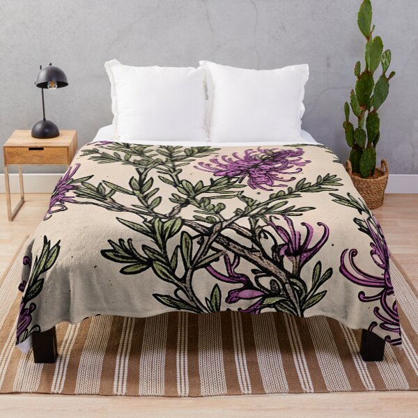 Item preview, Vintage Purple Grevillea Spider Flower Etching Pattern designed and sold by Studio BC.