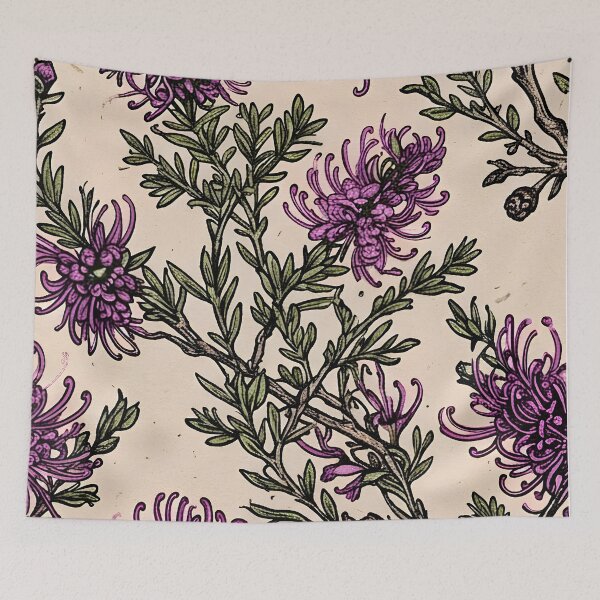 Item preview, Vintage Purple Grevillea Spider Flower Etching Pattern designed and sold by Studio BC.