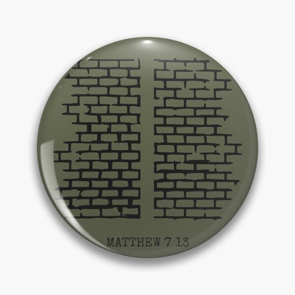 Item preview, Matthew 7:13 – Enter through The Narrow Gate - wall of bricks | Minimalist bible verse abstract Christian Art Jesus Teaching Series| black designed and sold by ZechJohnRB.