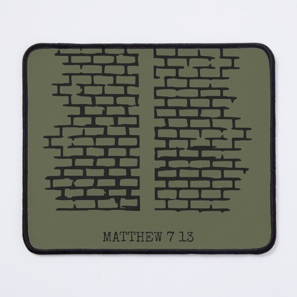 Item preview, Matthew 7:13 – Enter through The Narrow Gate - wall of bricks | Minimalist bible verse abstract Christian Art Jesus Teaching Series| black designed and sold by ZechJohnRB.