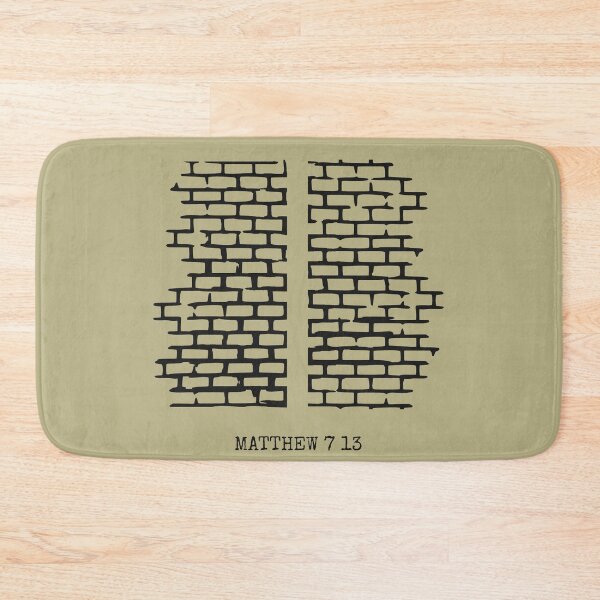 Item preview, Matthew 7:13 – Enter through The Narrow Gate - wall of bricks | Minimalist bible verse abstract Christian Art Jesus Teaching Series| black designed and sold by ZechJohnRB.
