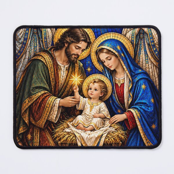 Item preview, Nativity Stained Glass Angel Christmas Religious Art designed and sold by Abide & Thread.