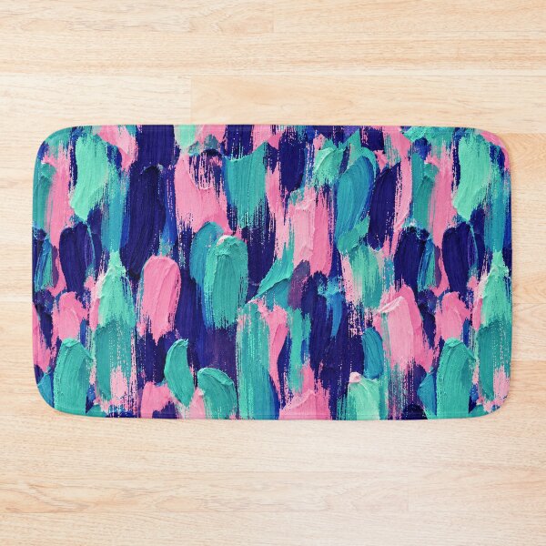 Item preview, Pink Teal Blue Abstract Brushstroke Pattern – Colorful Painted Texture designed and sold by Bodique.