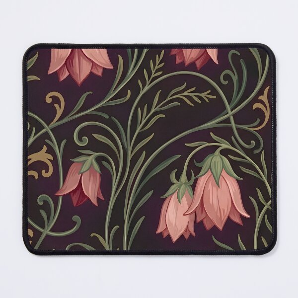Item preview, Art Nouveau Hanging Bellflower Dark Plum Pattern designed and sold by Studio BC.