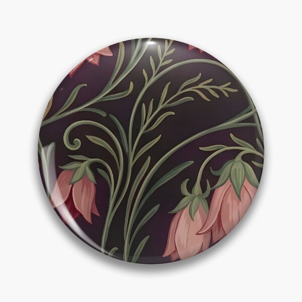 Item preview, Art Nouveau Hanging Bellflower Dark Plum Pattern designed and sold by Studio BC.