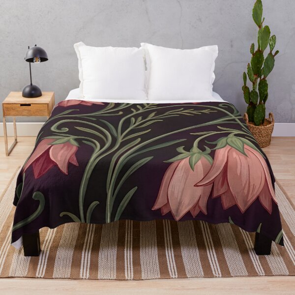 Item preview, Art Nouveau Hanging Bellflower Dark Plum Pattern designed and sold by Studio BC.