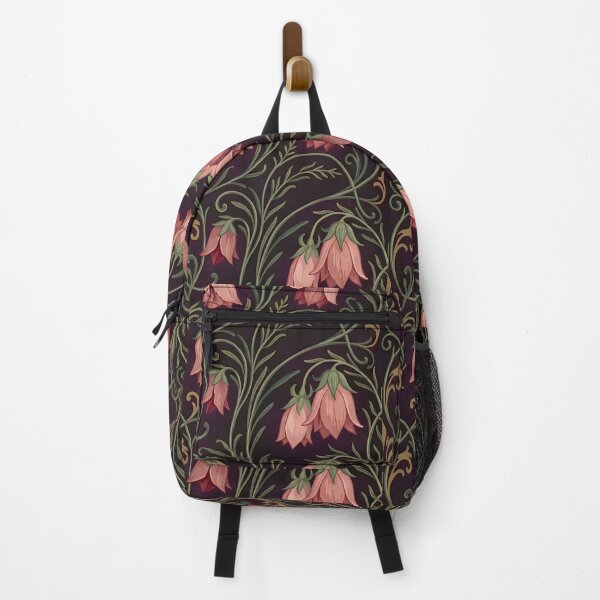 Item preview, Art Nouveau Hanging Bellflower Dark Plum Pattern designed and sold by Studio BC.