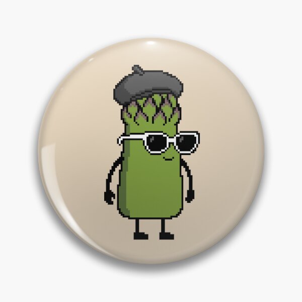 Item preview, Asparagus green Pixel with a Beret (BK) designed and sold by White Rim Mates.