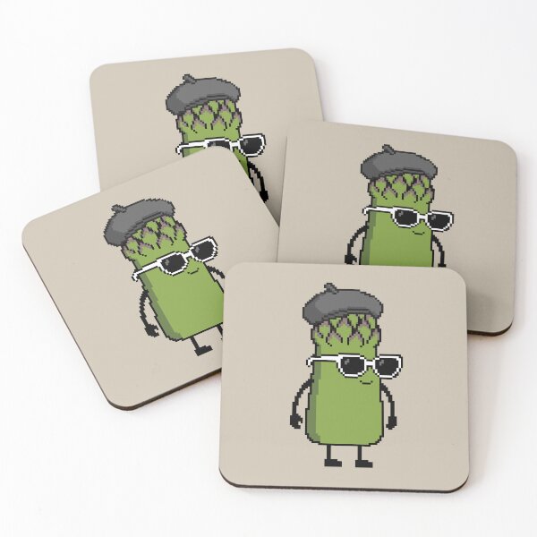 Item preview, Asparagus green Pixel with a Beret (BK) designed and sold by White Rim Mates.