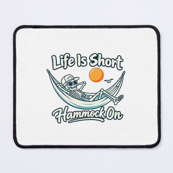 Item preview, Life Is Short Hammock On Skeleton - Camping Summer Beach Sticker designed and sold by VYBEHAUS.