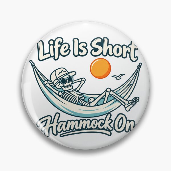 Item preview, Life Is Short Hammock On Skeleton - Camping Summer Beach Sticker designed and sold by VYBEHAUS.