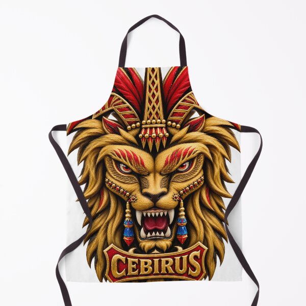 Item preview, Cebirus the Crimson Crested Lion Mascot or Regal Golden Lion Warrior Emblem designed and sold by jvrgraphs.