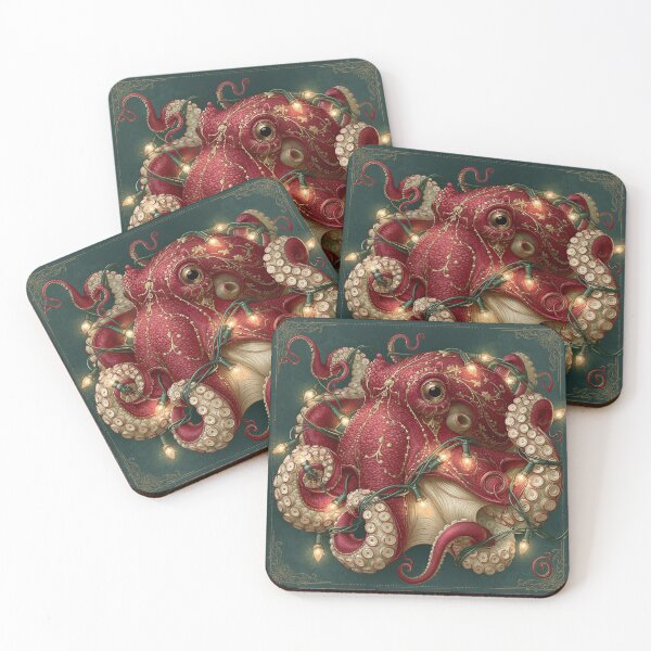 Item preview, Victorian Christmas Octopus with Festive Lights designed and sold by Hoity-Toity.
