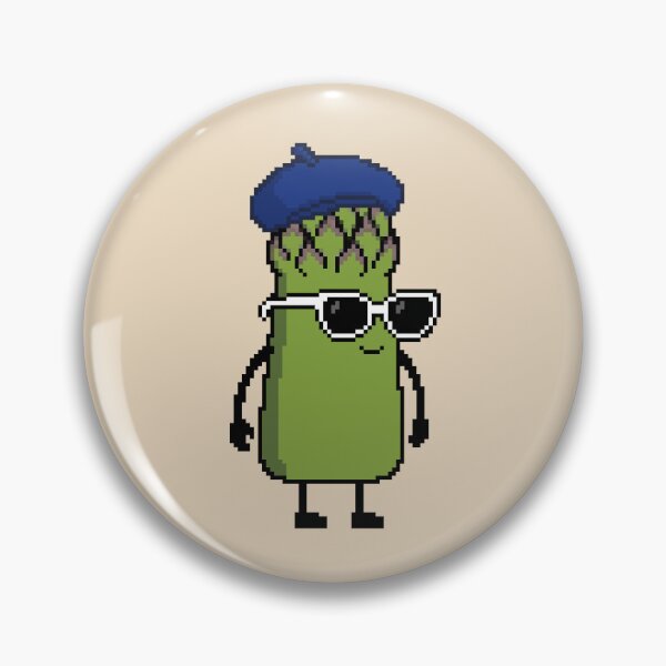 Item preview, Asparagus green Pixel with a Beret (BL) designed and sold by White Rim Mates.
